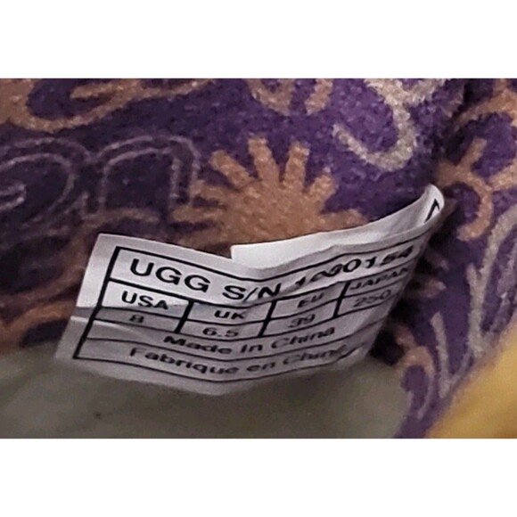 UGG Australia Lo Pro Boots Womens 8 Buttons Fold Over Logo Chestnut Tan Brown - Picture 9 of 9